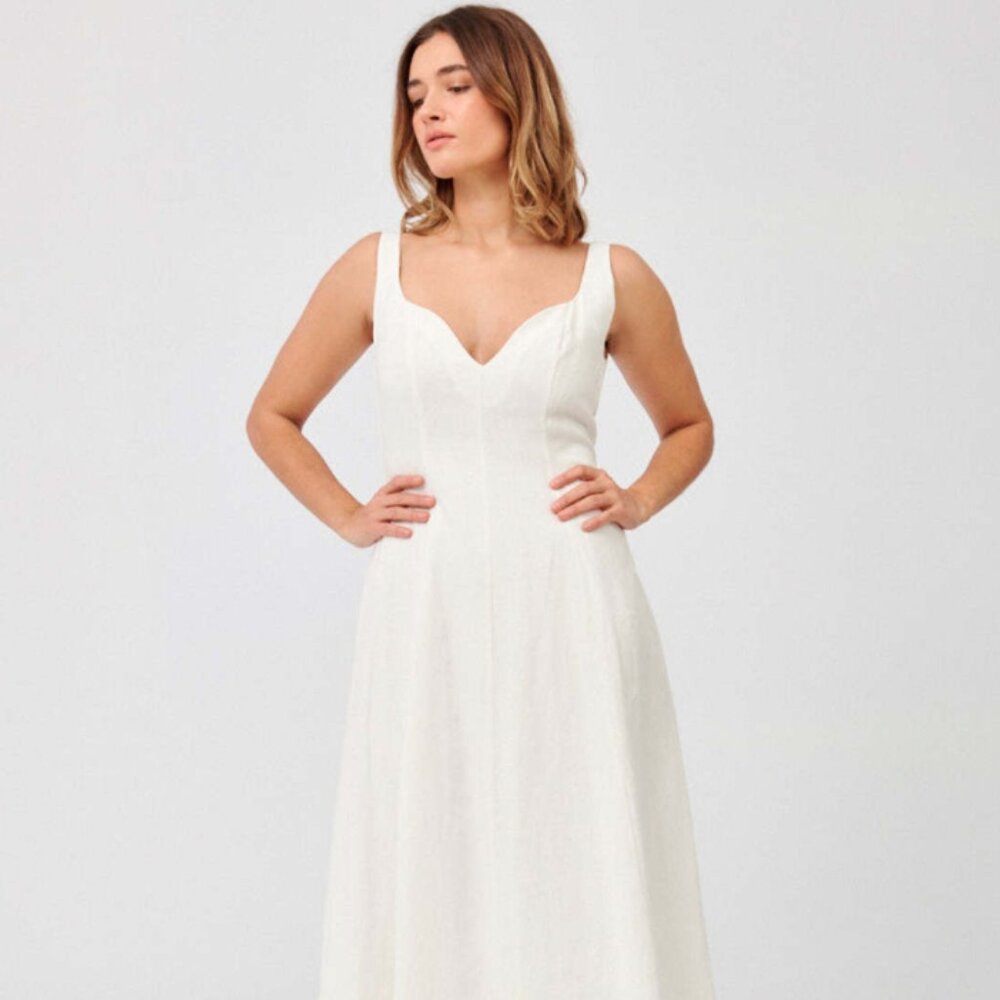 Mara Hoffman White Linen Perdita Dress